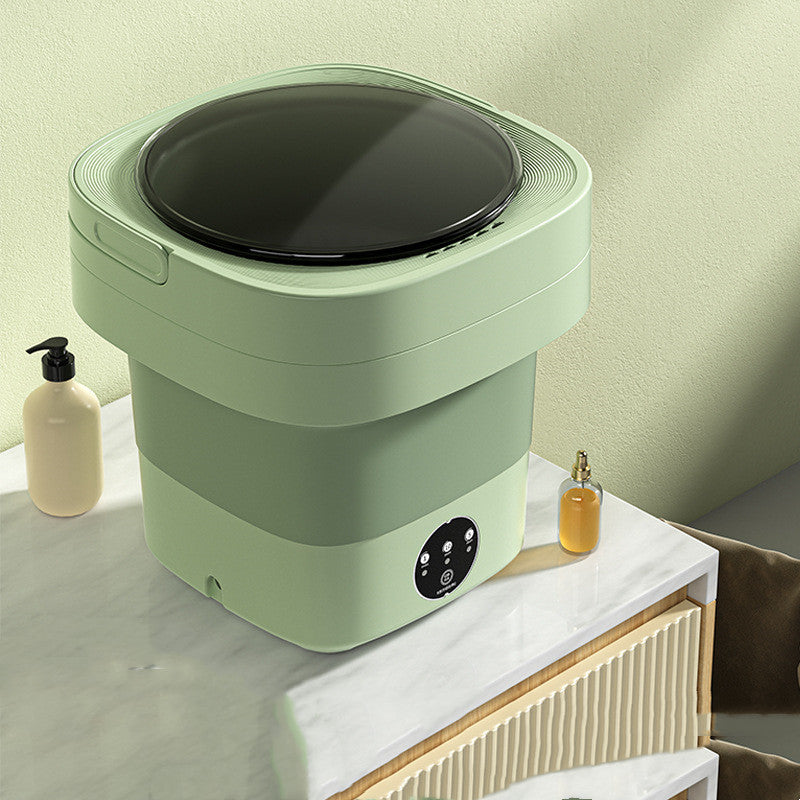 Portable Foldable Mini Washing Machine – Compact Washer with Spin Dry