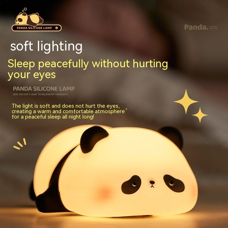 Cute Panda Night Light – Rechargeable Silicone Lamp for Kids