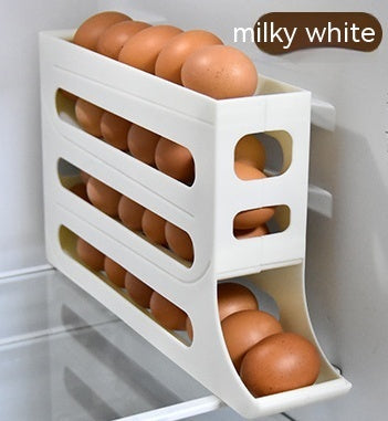 Automatic Rolling Egg Holder for Refrigerator – 4 Layer Egg Organizer