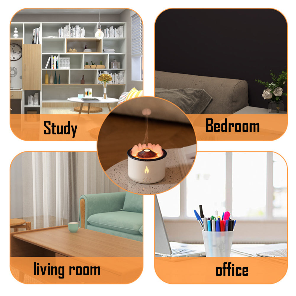 Volcano Flame Aroma Diffuser – Ultrasonic Essential Oil Humidifier