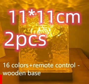 LED Water Ripple Ambient Lamp – RGB Crystal Projection Night Light