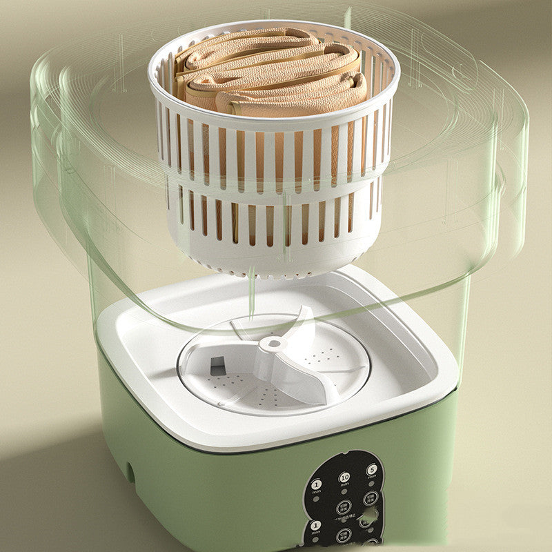 Portable Foldable Mini Washing Machine – Compact Washer with Spin Dry