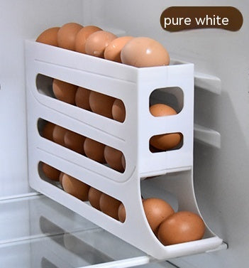 Automatic Rolling Egg Holder for Refrigerator – 4 Layer Egg Organizer