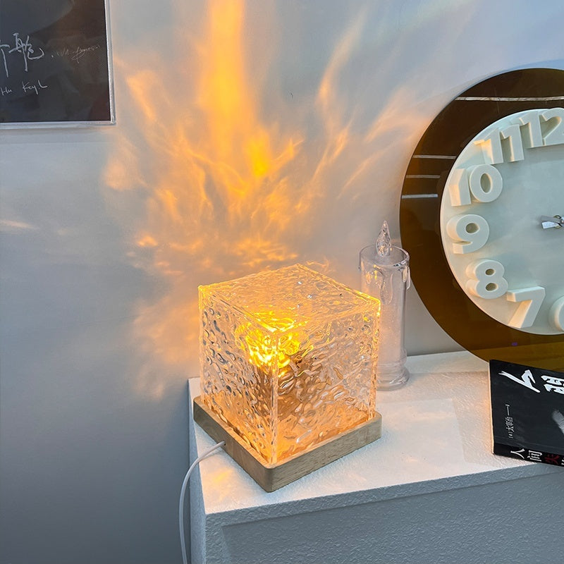 LED Water Ripple Ambient Lamp – RGB Crystal Projection Night Light