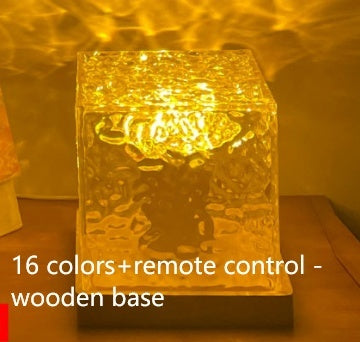 LED Water Ripple Ambient Lamp – RGB Crystal Projection Night Light
