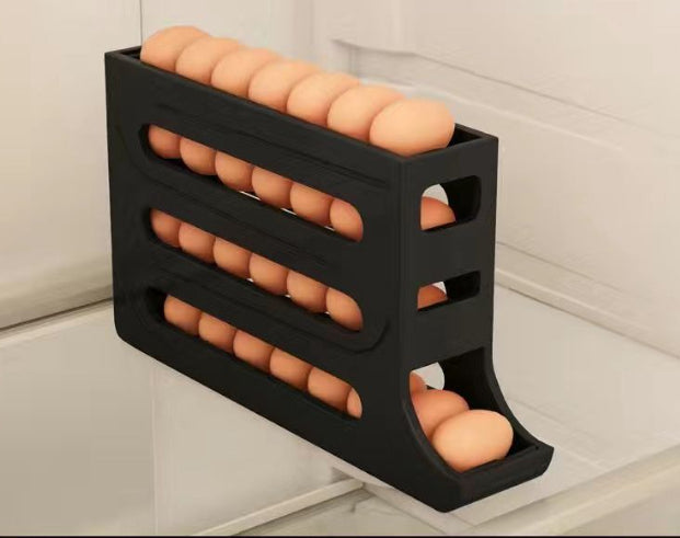 Automatic Rolling Egg Holder for Refrigerator – 4 Layer Egg Organizer
