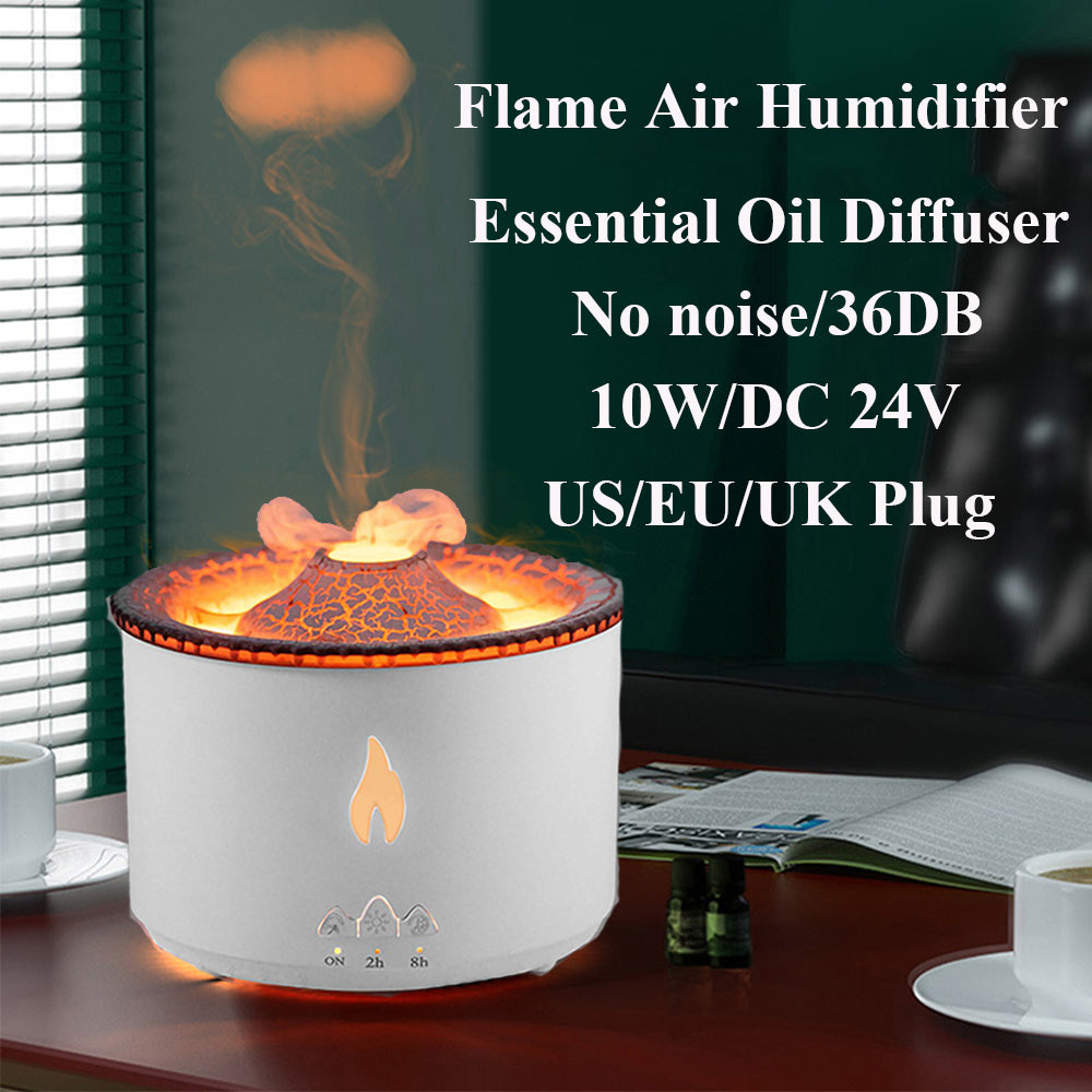 Volcano Flame Aroma Diffuser – Ultrasonic Essential Oil Humidifier