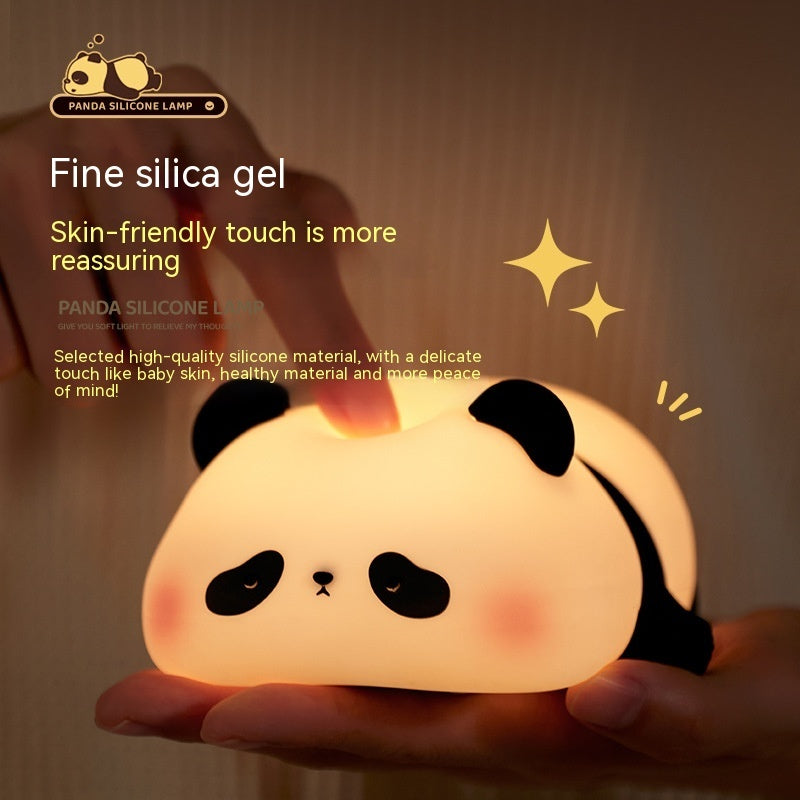 Cute Panda Night Light – Rechargeable Silicone Lamp for Kids