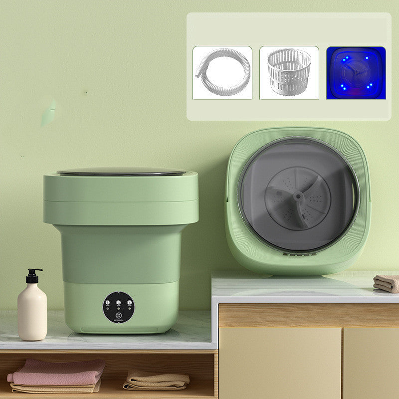 Portable Foldable Mini Washing Machine – Compact Washer with Spin Dry